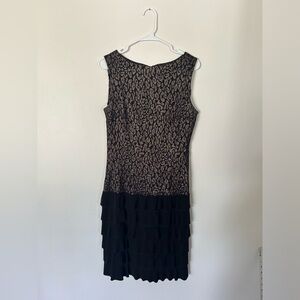 Joseph Ribkoff Black and Gold Mini Dress